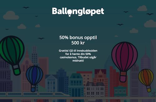Få en bonus i ballongspillet hos ComeOn
